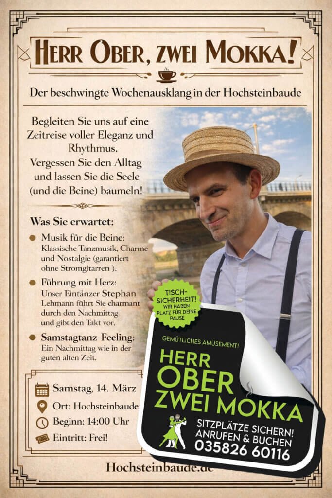 Hochsteinbaude Herr Ober zwei Mokka